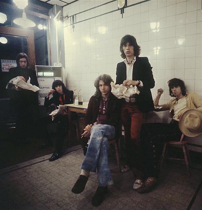 The Rolling Stones in a fish and chip shop Chelsea 1971