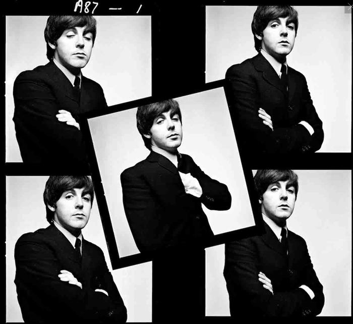 Paul McCartney MBE  singer ,songwriter of The Beatles ,contact sheet 1964