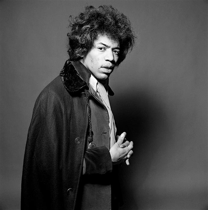 Jimi Hendrix in Black Coat