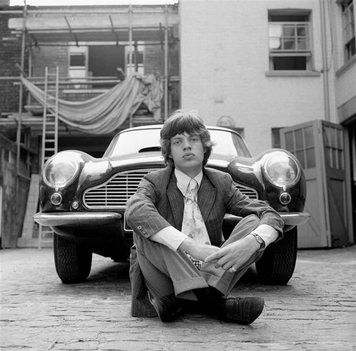 The Rolling Stones  Mick Jagger with his Aston Martin DB5 