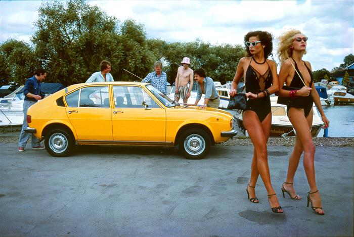 Girls with Alphasud Car by Brian Duffy 