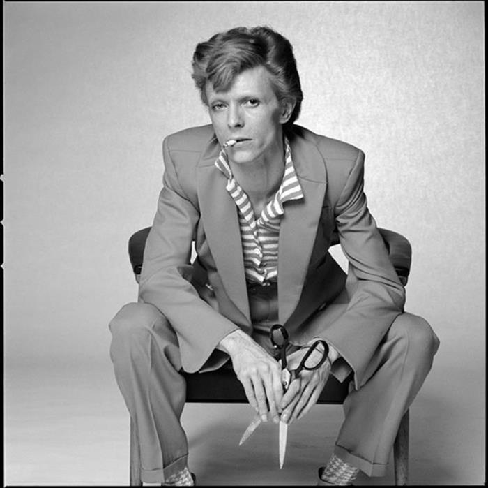 David Bowie Scissor Man. 1974 Print size 20x24 inches 